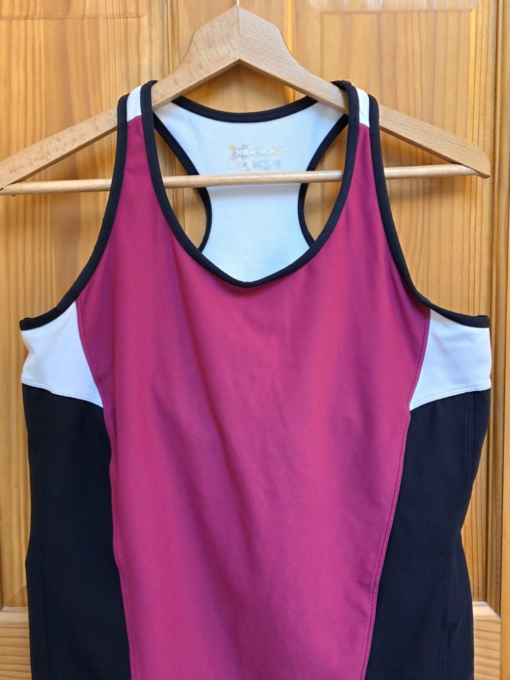 Xersion Women's Magenta, Black & White Racerback Athletic Tank